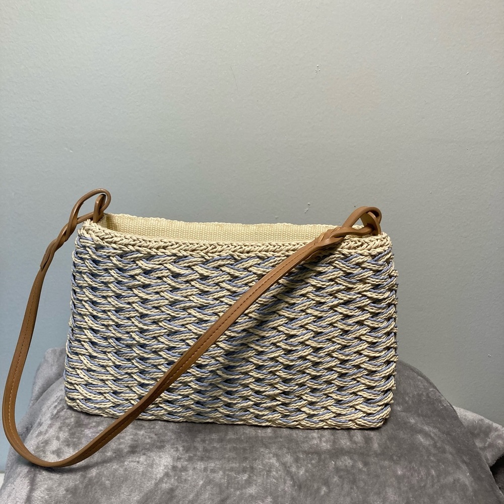 Chenson Original Woven Purse Handbag Blue Natural